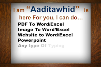 do data entry, copy paste, excel data entry job for you