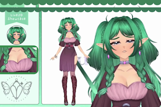 design or rig live2d model for vtuber stream pngtuber model  and vtube studio