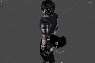 custom 3d model, vrchat, vr character, vrc avatar, vroid in blender, unity