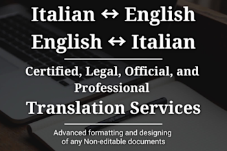 do certified italian to english translation, legal and official translation