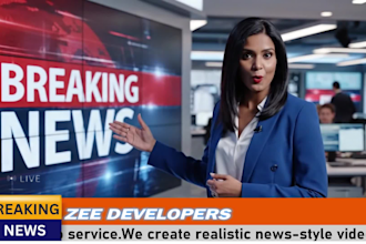 create urgent breaking news videos for social media with news anchor