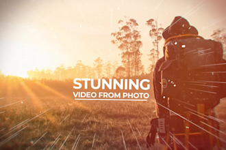 create cinematic professional photo slideshow video promo