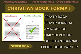 do christian book editing format prayer journal daily devotion daily devotional