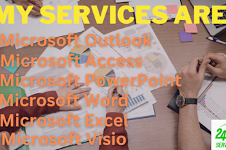 do any job in ms excel, word, powerpoint, access, and  visio