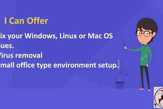 support for any windows linux or mac issues to resolve