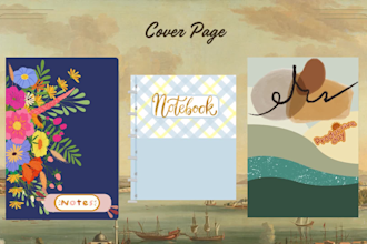 design journal cover, notebook, planner and kdp books