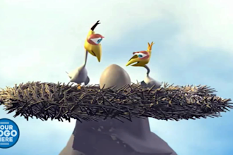 add logo and text in funny bird egg video