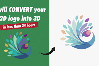 convert your 2d logo to 3d plus 360 spinning animation