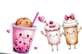 kawaii coffee clipart pack , cute digital art , printable coffee graphics