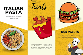 design a professional restaurant menu card