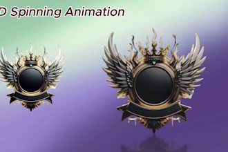 create a 3d spinning or 3d rotating logo animation loop