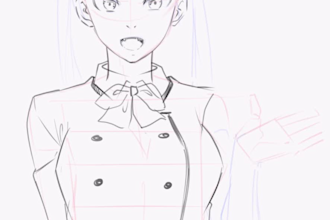 sketch with anime manga style