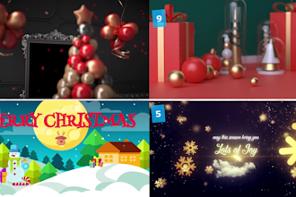 produce a magical christmas and new year animations in 4h