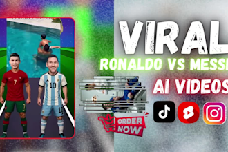 create viral ai animation messi vs ronaldo videos, football versus videos shorts