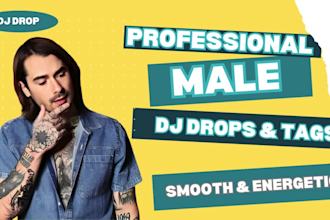 voice and produce deep male echo dj drops tags or radio imaging