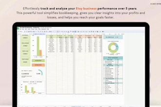 etsy seller bookkeeping spreadsheet small business, income expense tracker excel