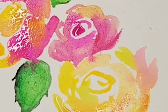 paint simple watercolor flowers and  patterns