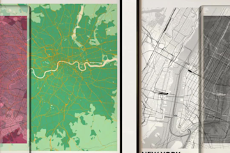 create personalized city map prints with shaped options