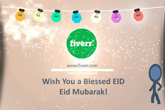 make an animated eid adha mubarak card greeting video