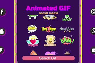 design animated gif emote for kick ,twitch steaming, discord