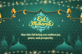 ramadan mubarak greeting, eid mubarak card in 50