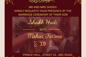 design wedding invitation , nikkah, engagement and birthday cards
