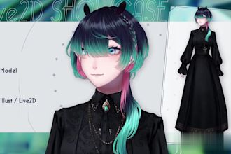 draw and rig lived vtuber model, 2d vtuber model, vtuber model, vtuber rigging