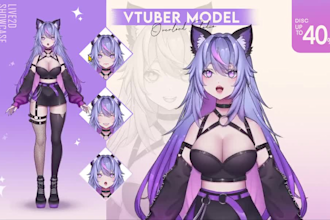 draw and rig anime vtuber 3d vtuber model dakimakura vtuber commission
