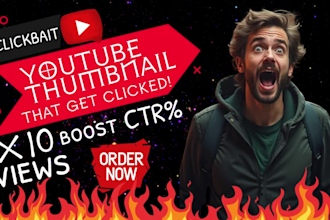 expertly create eyecatching youtube thumbnail banner channel art and logo design