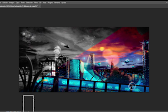 desing cyberpunk futuristic city illustration
