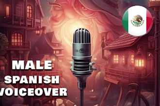record male voice over in spanish natural mexican accent