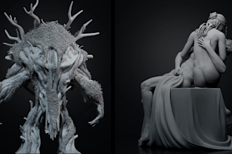 sculpt high poly 3d characters or props for 3d printing