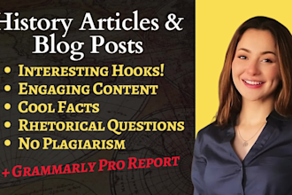 write well researched history articles and blog posts