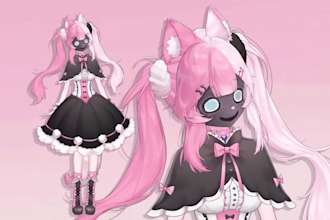 draw unique live2d vtuber model, rigging 2d vtuber model, stream avatar, anime