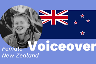 record a female new zealand kiwi voiceover