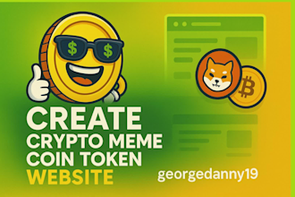 create cryptocurrency token website, meme coin website or crypto landing page