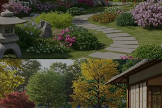 design japanese garden, zen garden, koi pond, rock garden, japanese landscape