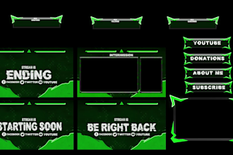 design animated webcam pack overlay for twitch or youtube