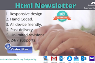 design an HTML email template or newsletter