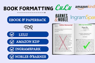 format your book on ingramspark  amazon kindle KDP barnes and noble