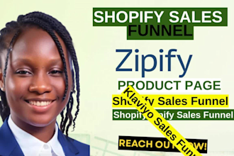 setup shopify zipify funnel klaviyo email flow sales funnel zipify product page