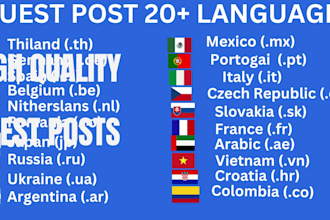 do german SEO guest post and 20 other language websites