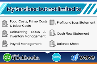 do accounting and bookkeeping for restaurants bars cafes food trucks bakery