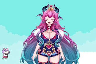 draw and rig vtuber model live2d vtuber rigging  anime art vtuber commission