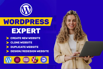 design, rebuild, clone, modify or revamp wordpress website