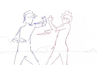 create traditional frame by frame 2d line art animation, pencil sketch drawing