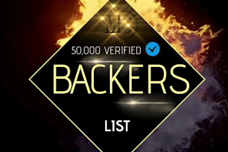 provide verified backers list for  indiegogo kickstarter gofundme campaign