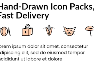 handdraw unique website icons in 24 hours