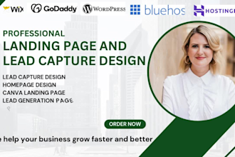 design landing page, lead capture generation ,one page website homepage design