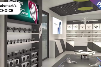 do 3d gadget store, mobile phone, appliances, electronic device store design